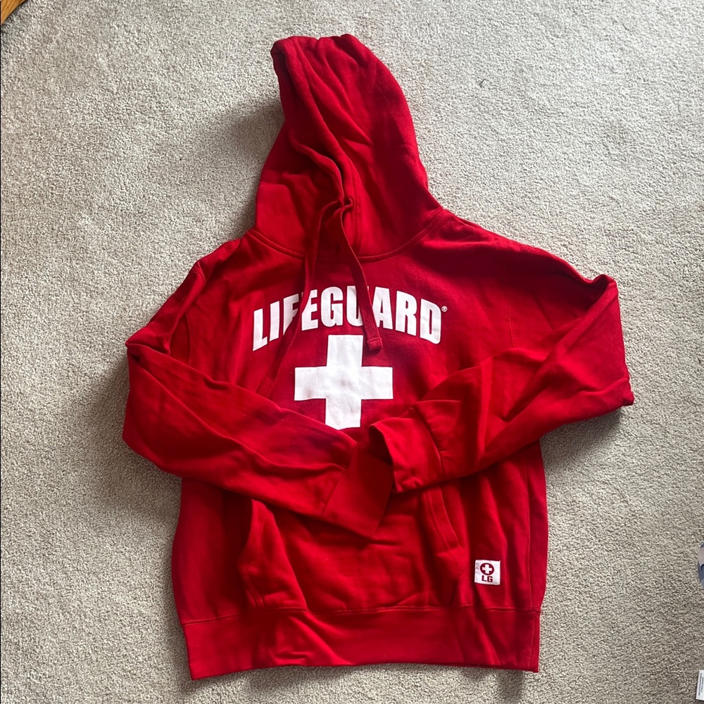 Unisex Red Lifeguard Hoodie